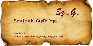 Szvitek György névjegykártya